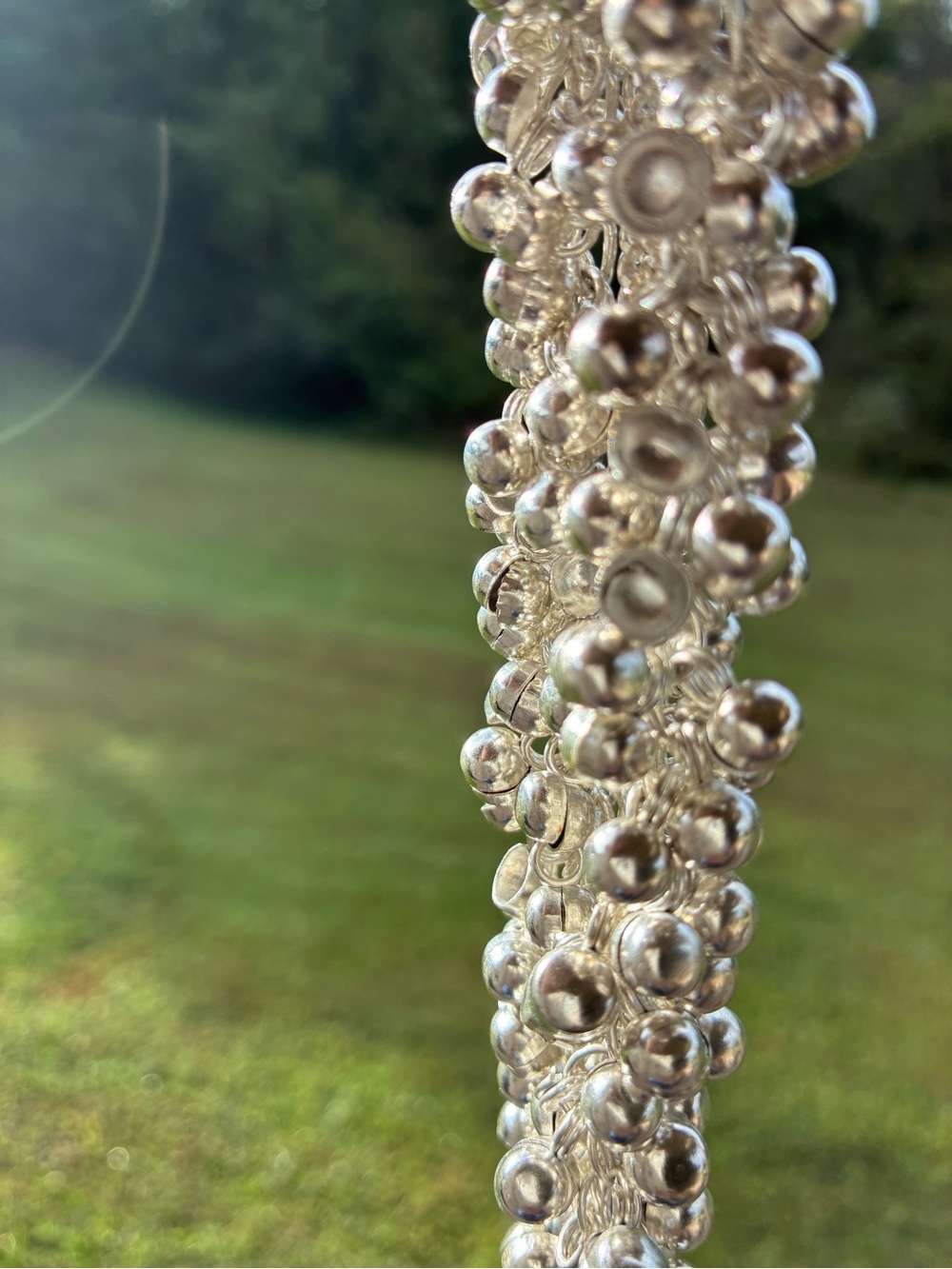 Silver Cluster Bead Necklace - Women's Jewelry
